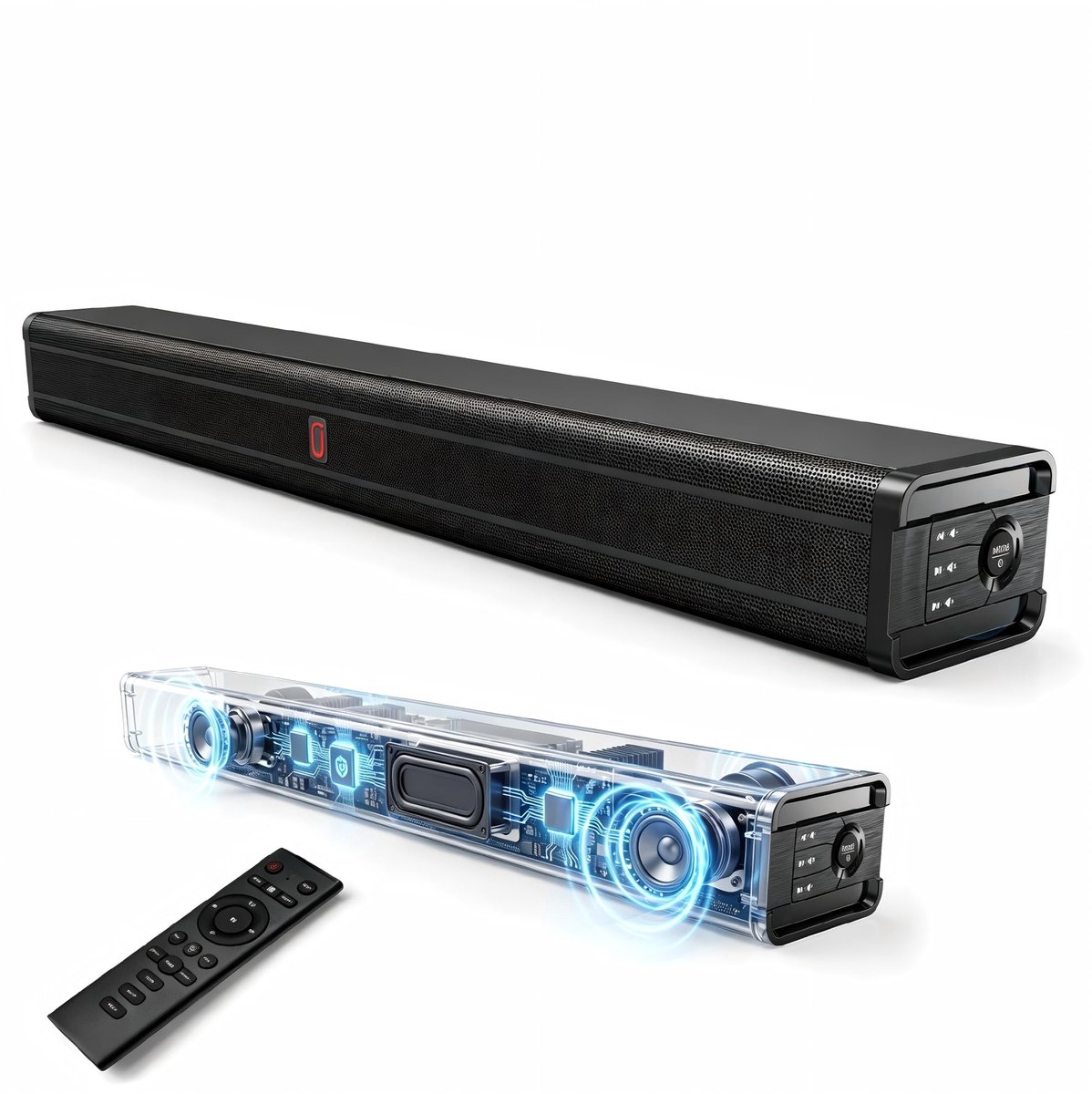 SnelShoppen - JYX Soundbar 80 cm 2.1-kanaal met Diepe Bas, 200 W TV Luidspreker voor PC, Gaming en Thuisbioscoop met HDMI ARC, Opt/AUX, Bluetooth - Pe