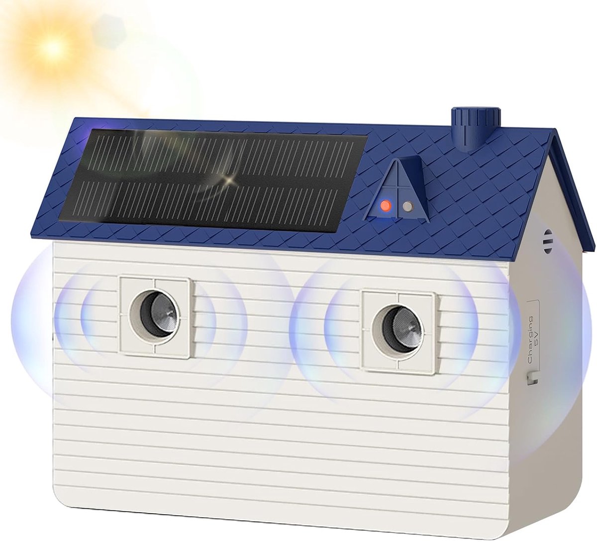 Anti-blafapparaten voor honden: Ultrasoon anti-blafapparaat voor honden met 3 trainingsmodi, bereik 15 meter | Anti-blafapparaten op zonne-energie | Blafstopapparaat voor honden binnenshuis (blauw)