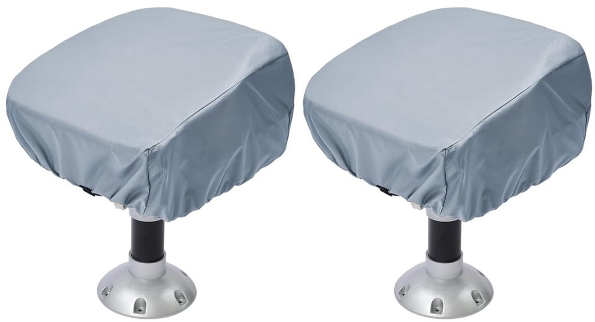 SnelShoppen - Durlo 2-pack Waterdichte Bootstoelhoezen 210D, Zware Opvouwbare Stoelhoes voor Camping, Tuin, Auto, 18B x 20D x 14H Inch, Grijs