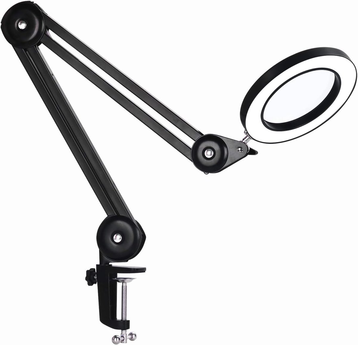 Dailygoods - LED Vergrootglas Bureau Lamp - Dimbare Desk Lamp met Tafel Klem