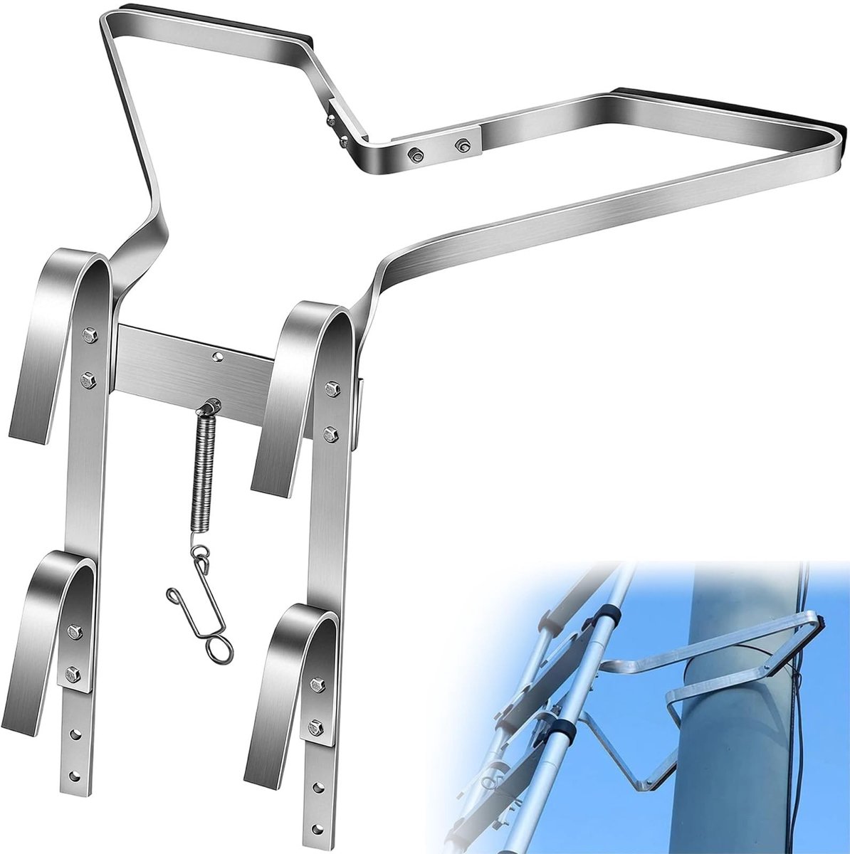 Dailygoods- Laddersteun V-vormig - Aluminium Ladderstabilisator - Antislip Rubberen Bumper - Lichtgewicht Universeel - Geschikt voor Regenpijpen - Verbeterde Stabiliteit