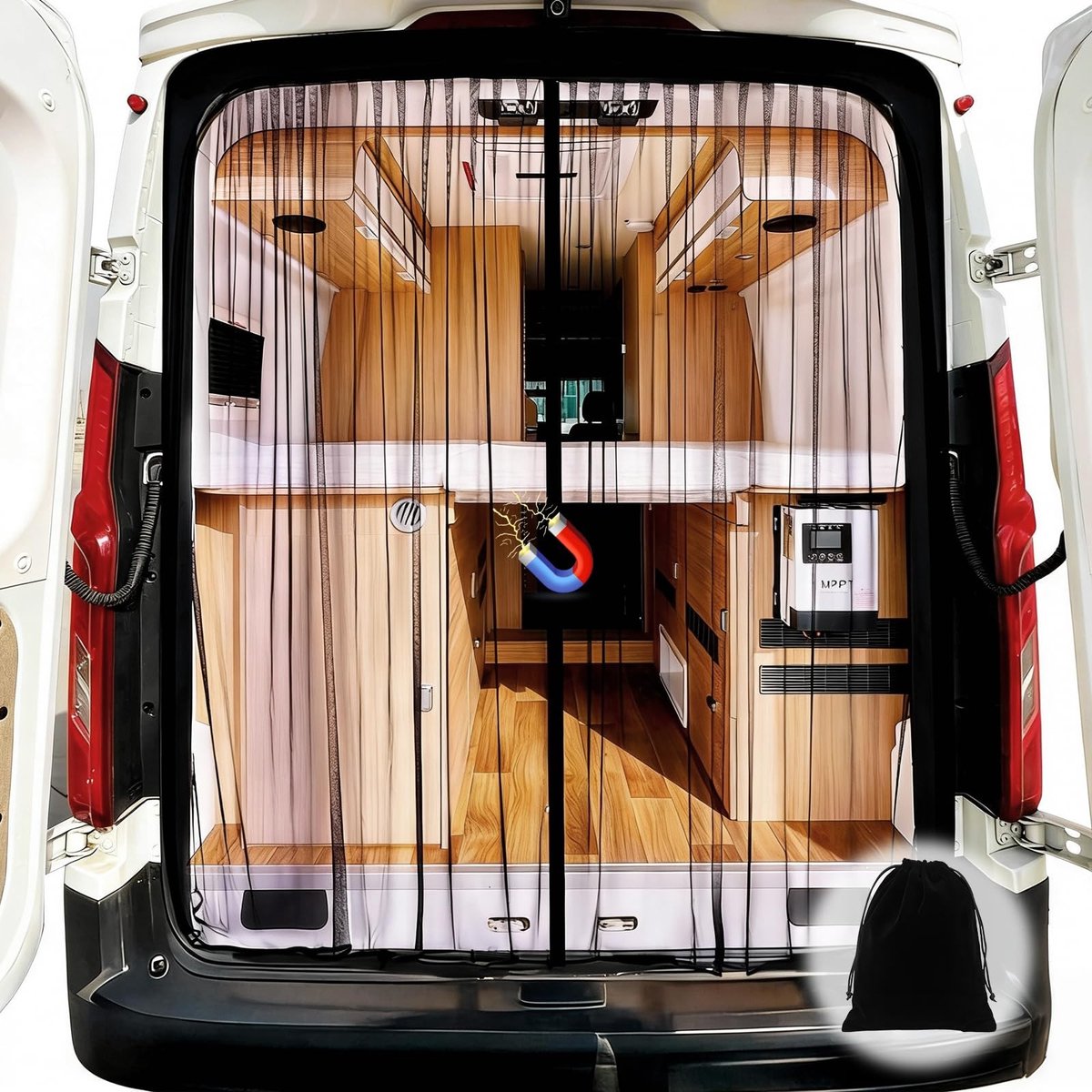 Dailygoods - Magnetisch Insectenwerend Net - Universeel Mosquitonet voor Motorhomes en Camping