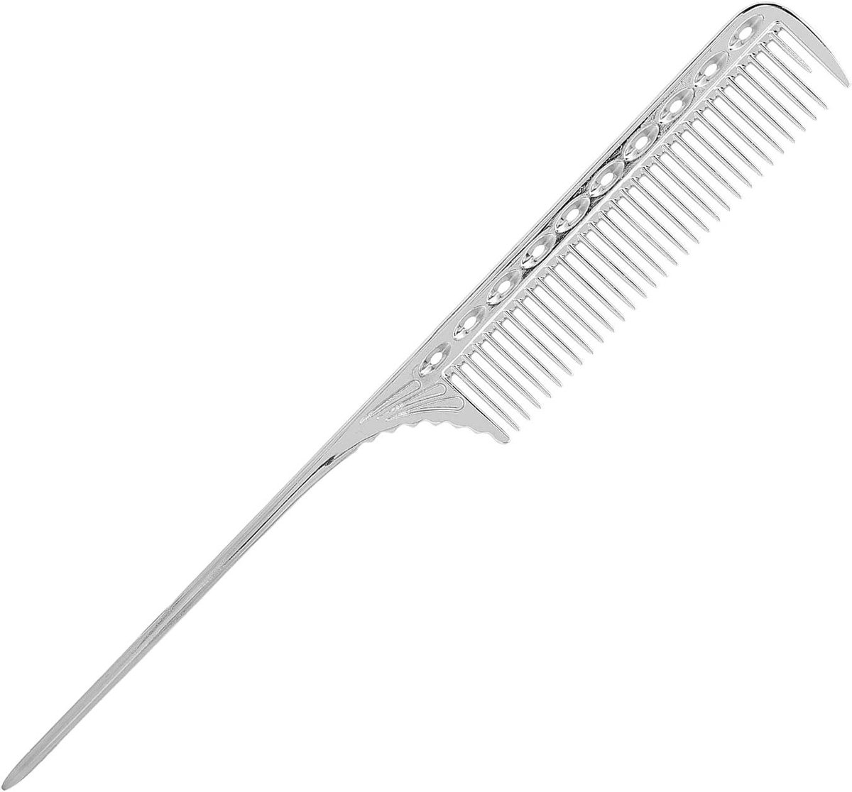 Haarkam Pijlstaart - Stylingkam Kapperskam - Haar Stylen - Aluminium Lichtgewicht - 22.5 cm - Zilver
