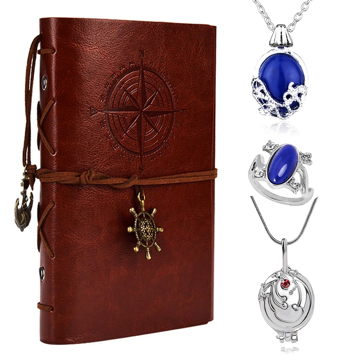 Dailygoods - Vampire Vervain Necklace en Ring Cosplay Set met Notitieboekje