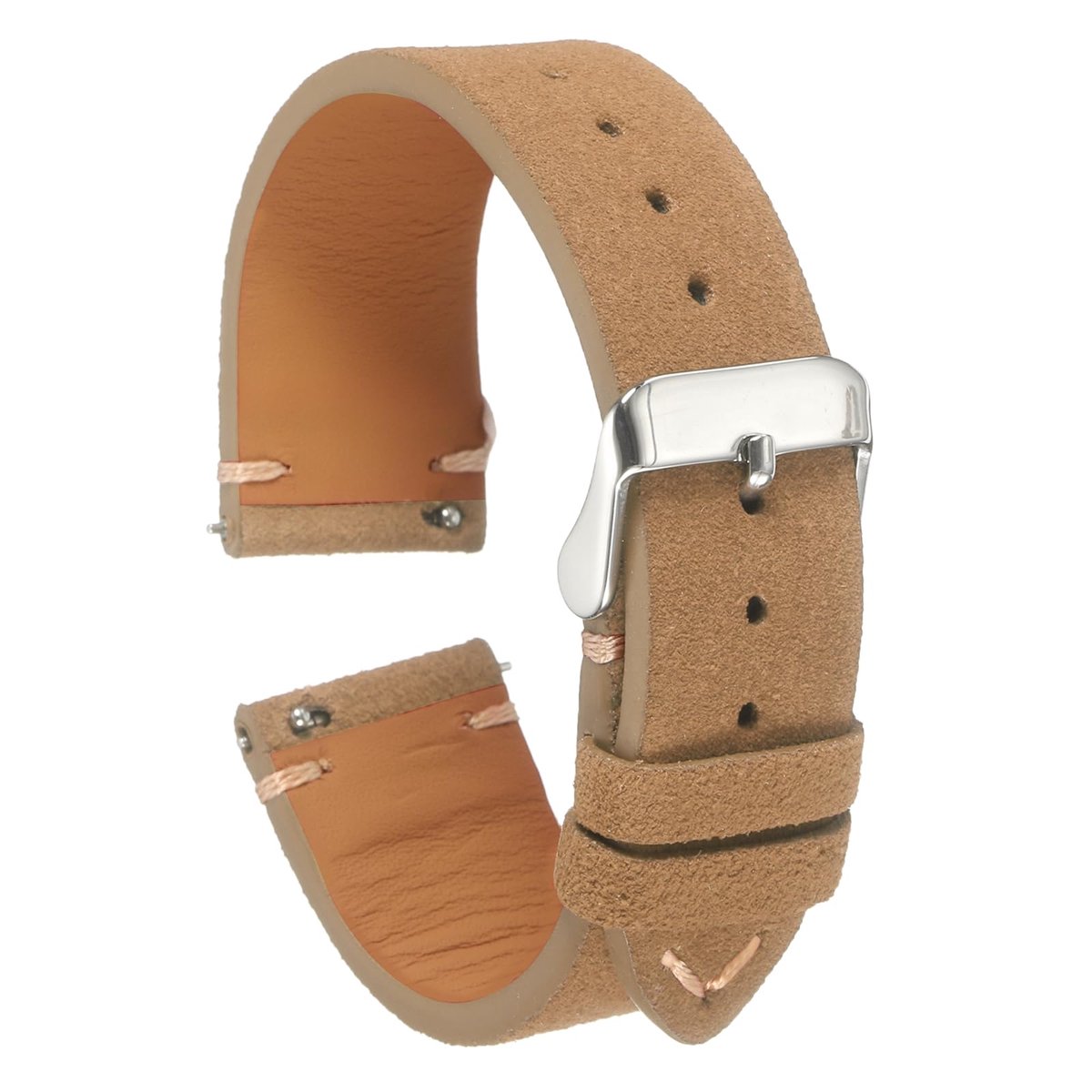 Dailygoods - Suède Horlogebandje met Gesp voor Smartwatch - Universeel 20 mm