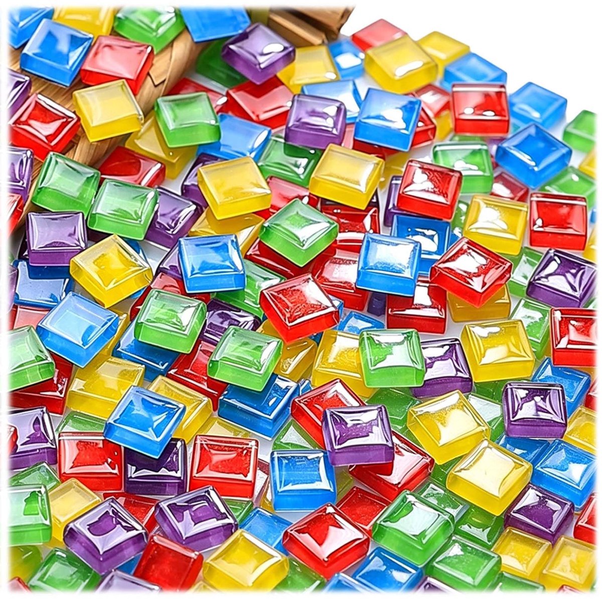 Dailygoods - 1200 Stuks Kleurrijke Mozaïekstenen - Ideaal voor Creatieve Knutselprojecten