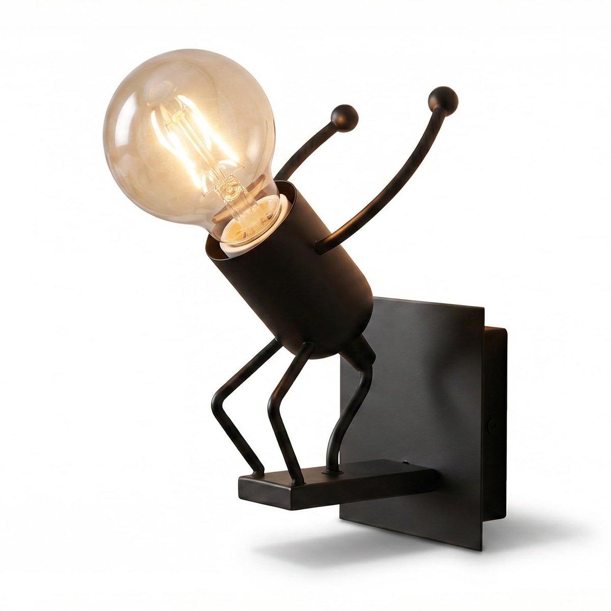 Dailygoods- Wandlamp Humanoïde Design - Industrieel - Retro - IJzer - E27 - Opbouwmontage 