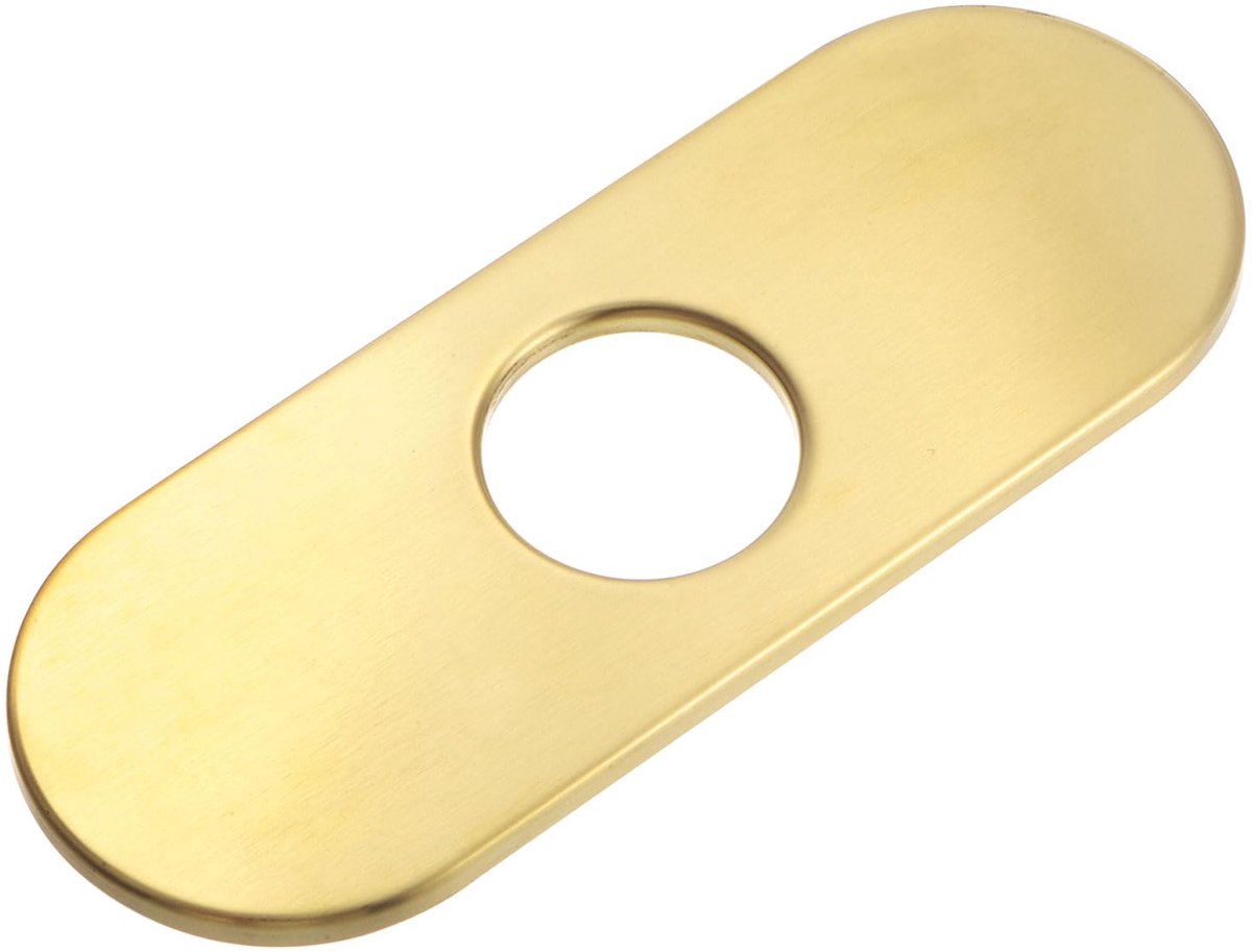 Dailygoods - 6 Inch Tapgat Bedekking voor Wastafel, Ovalen Dekplaat voor Keuken en Badkamer in Goud