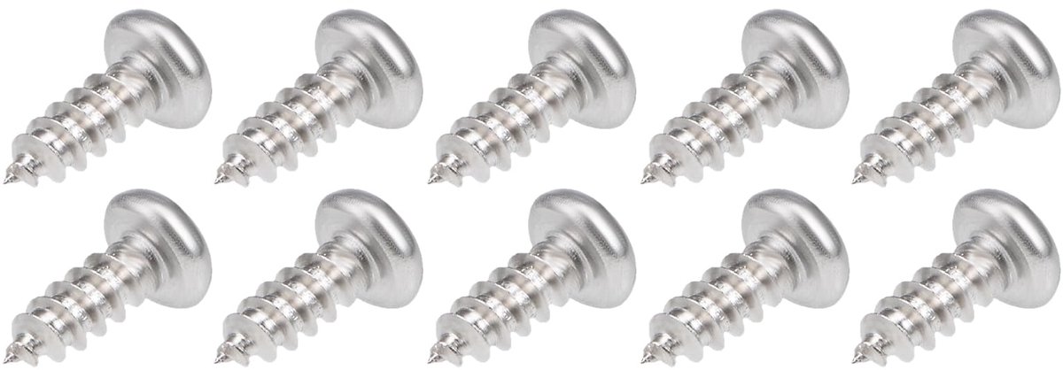 Dailygoods - 3 x 8 mm Zelftappende Schroeven - 50 Stuks Roestvrijstaal