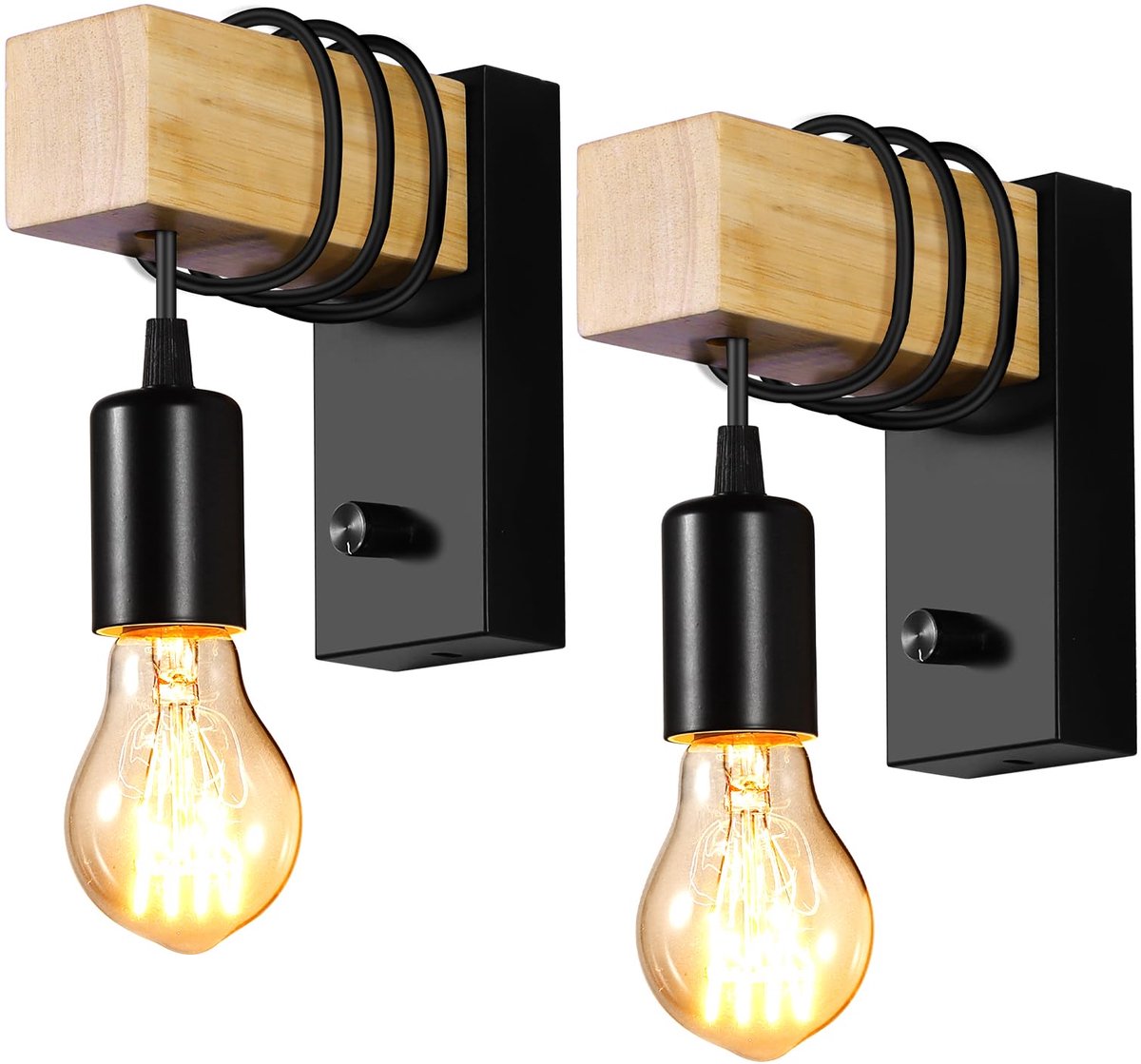 Dailygoods - 2 Stuks Vintage Dimbare Wandlamp - Binnenverlichting