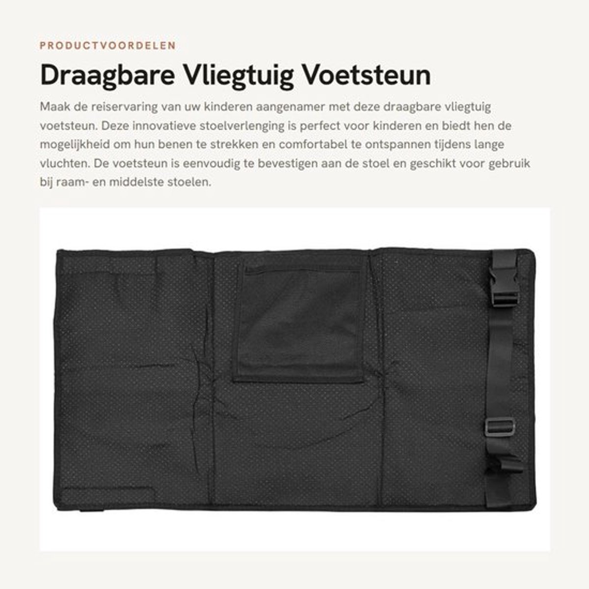 Voetsteun Draagbaar - Vliegtuig Voetsteun - Reisaccessoire - Oxford-doek - 79 cm x 44 cm - Kindervoetsteun