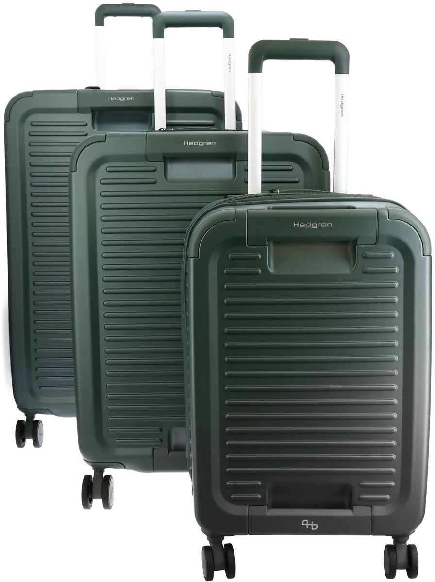 Hedgren trolley Raku Yuno Set S / M+ / L+ Duck Green donkergroen 55cm