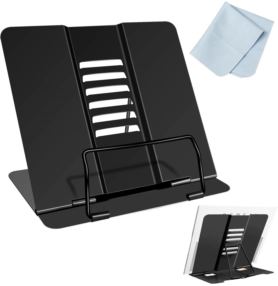 Dailygoods - Boekenstandaard voor Kookboeken en Tablets - Zwart Metaal