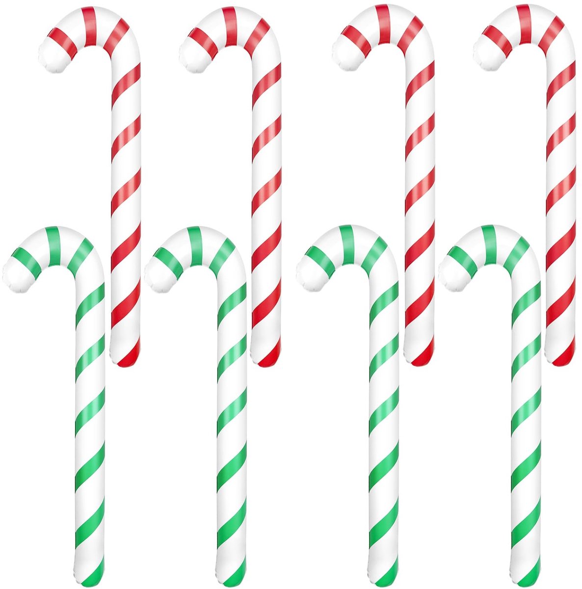Dailygoods - 8 Stuks Opblaasbare Kerst Zuckerstokken - Jumbo Decoraties voor Buiten en Feesten