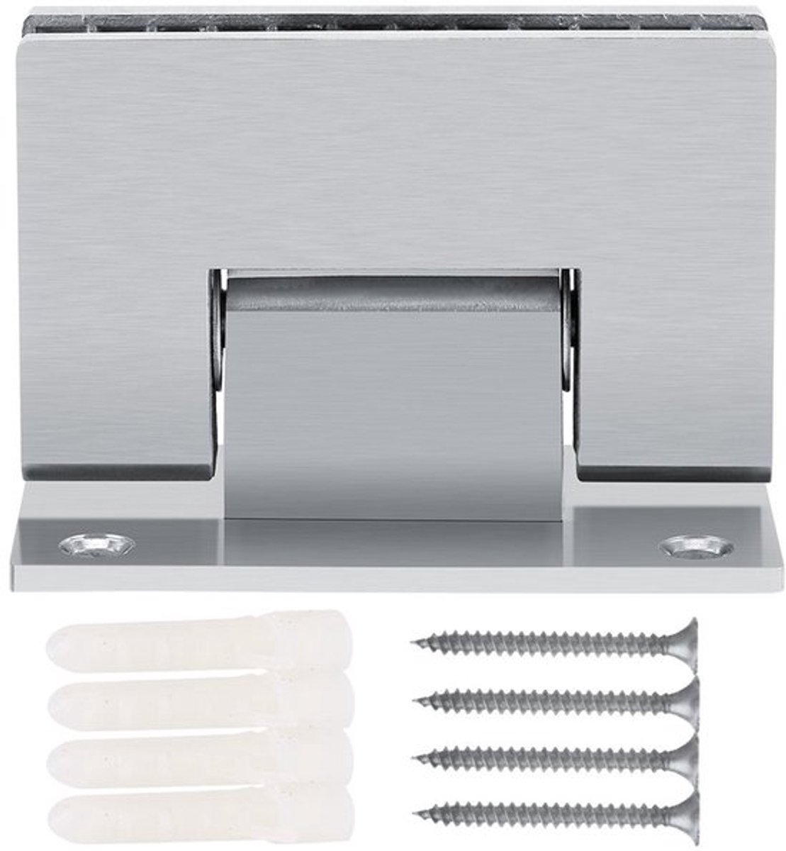 Douchedeur Scharnier 90 Graden - Wandbeugel - Zwart Staal - Scharnier voor Glas - Automatische Sluiting - 58 mm Bevestigingsafstand