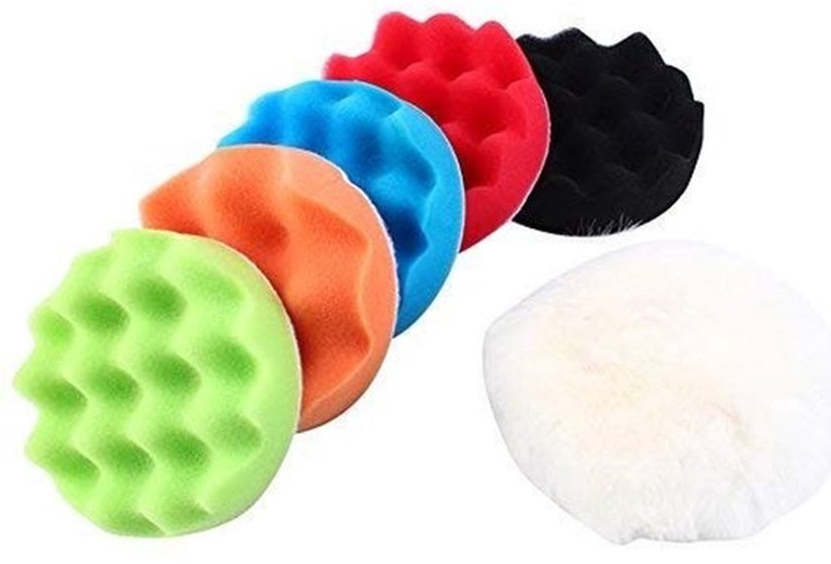 - Polijstschijf Set - Spons Polijstpads - Lichtgewicht - Waxen en Polijsten - Bescherming voor Auto en Meubels - Geschikt voor Vervangen va...