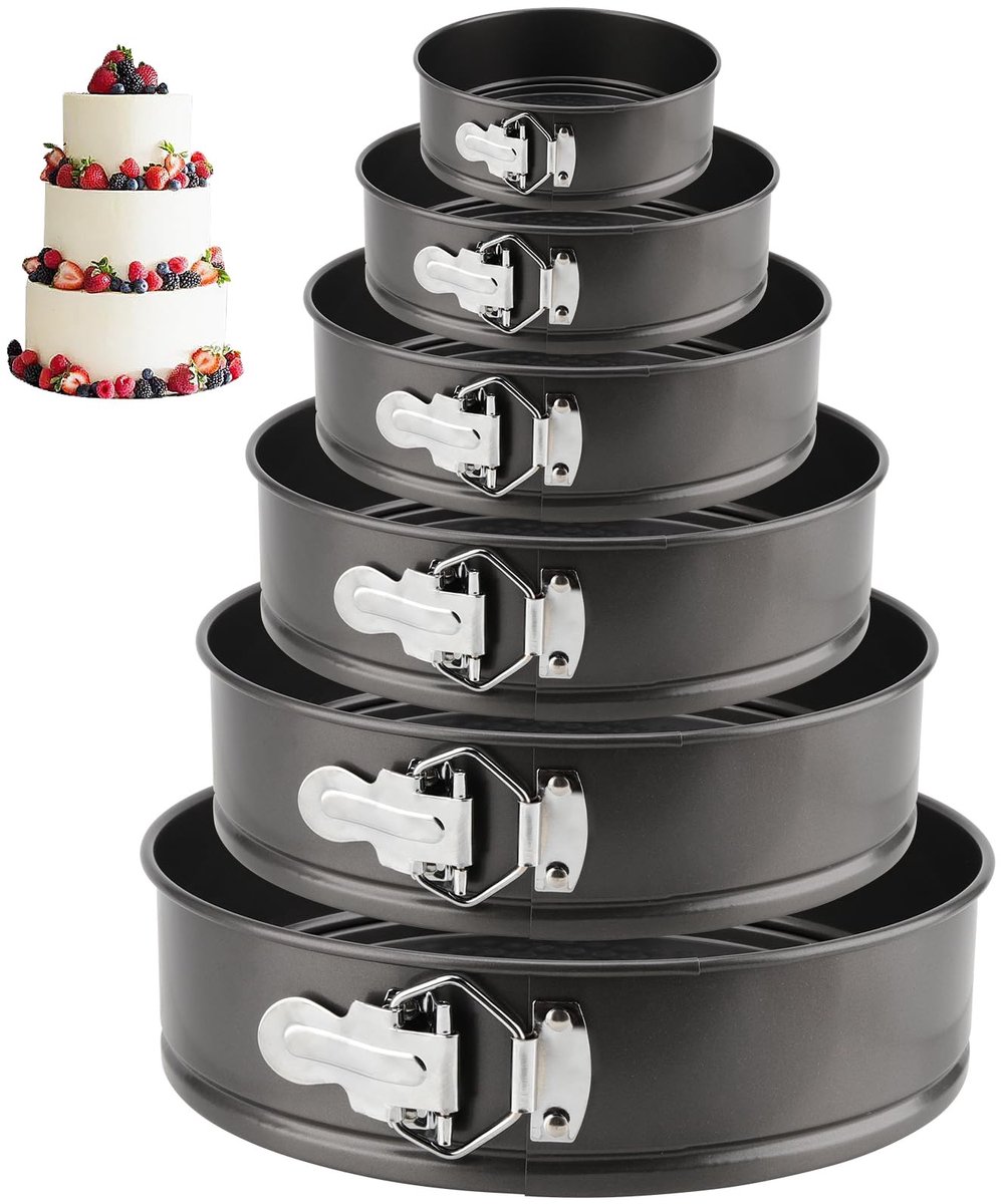 Dailygoods - Set van 6 Ronde Taartvormen - Antiaanbak Springvormen voor Cheesecakes