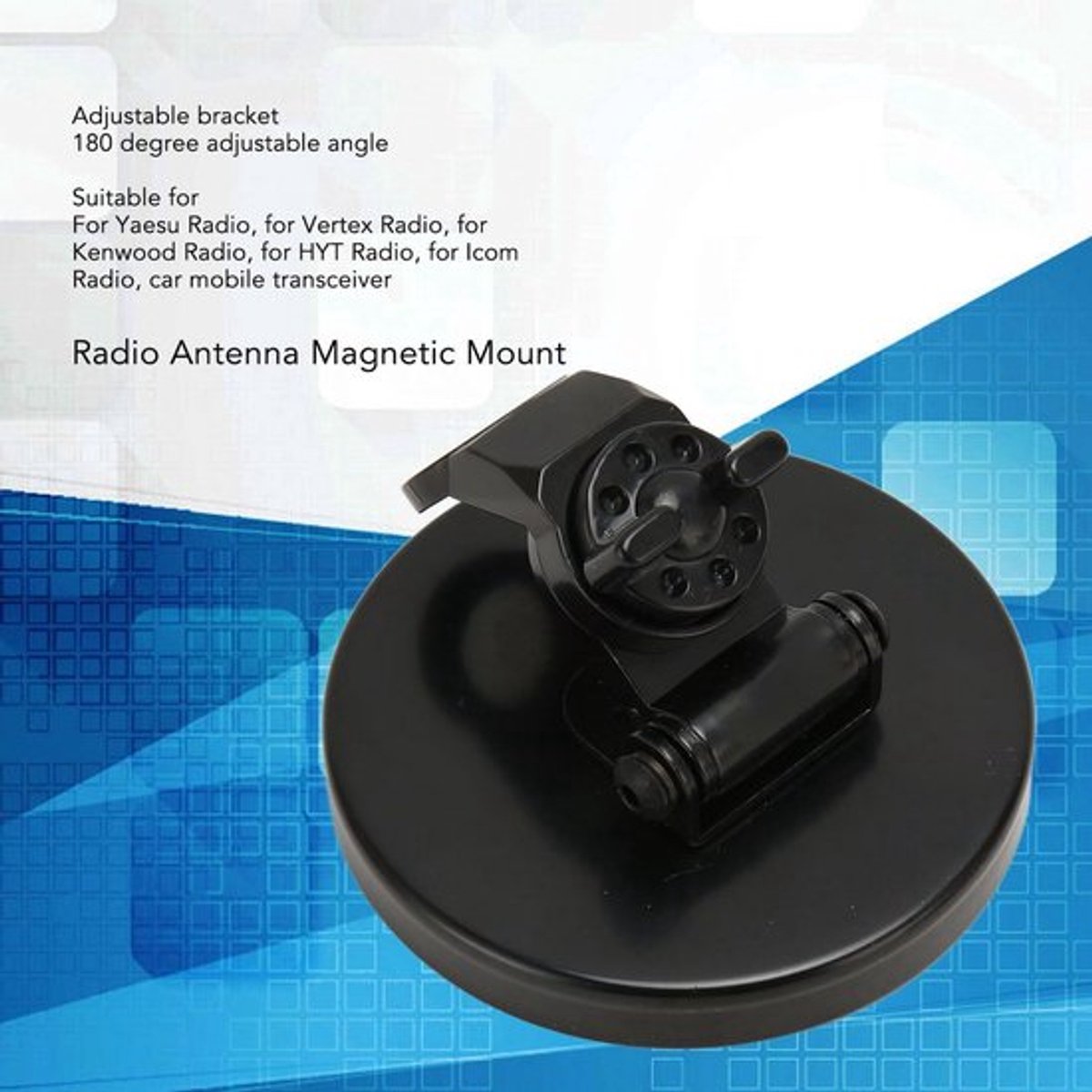 Magnetische Houder Auto - Verstelbare Beugel 180 Graden - Stabiel Metaal - Geschikt voor Antennes - Basisdiameter 90 mm - Eenvoudig Te Installeren - Antennehouder