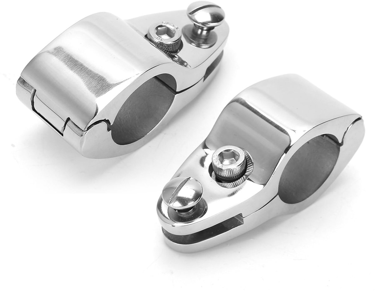 Dailygoods- Scharnier Roestvrij Staal - Boot Accessoires - Scharnier Reparatie Plaat - Bimini Top - Railmontage - 2 Stuks - 25 mm - Bootaccessoires