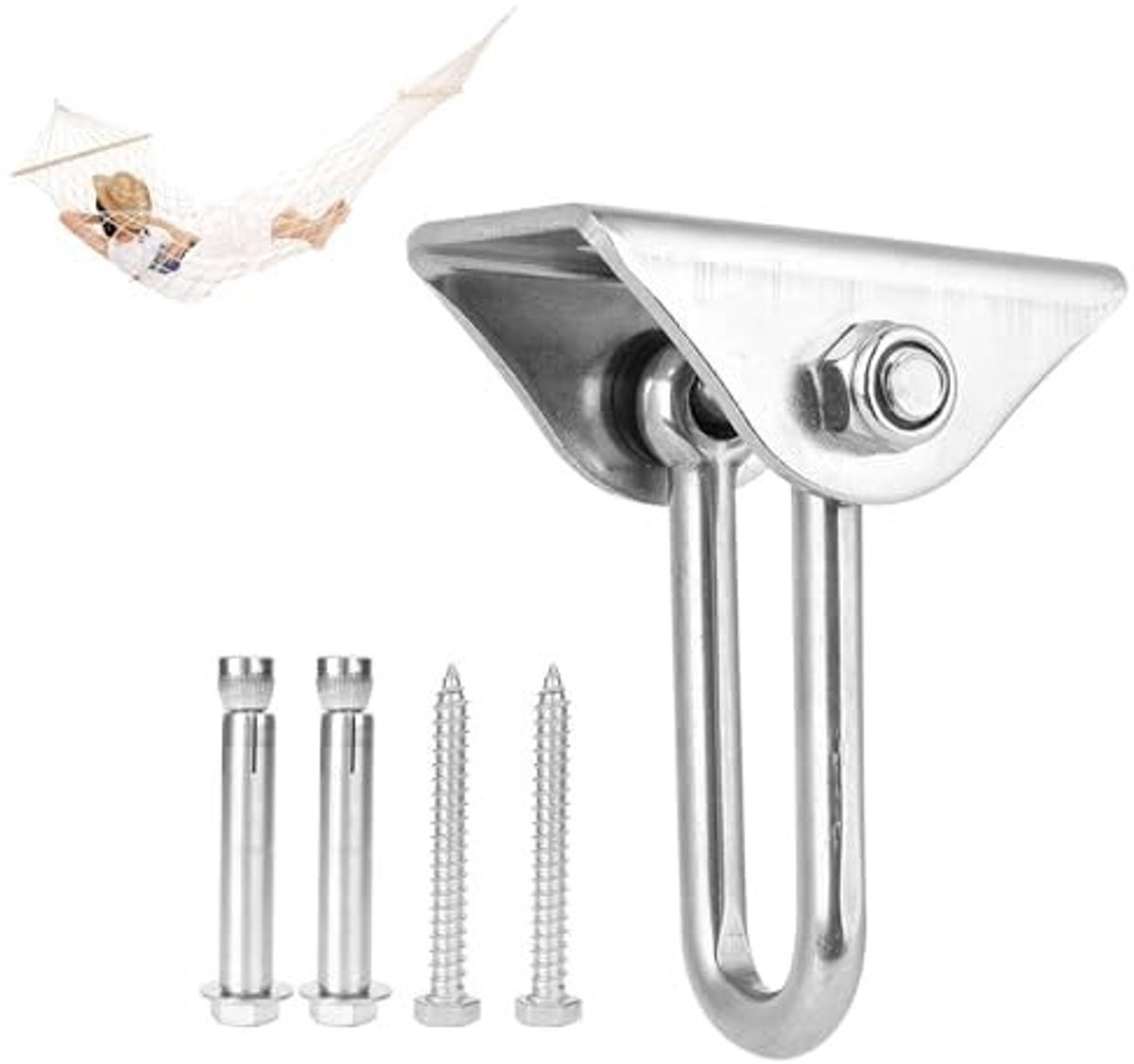 Dailygoods - Heavy Duty Plafondhaken voor Schommels - Swing Hanger met 360° Rotatie