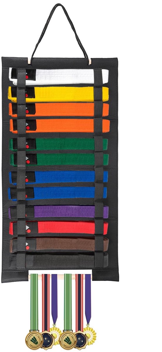 Dailygoods - Kleurige Martial Arts Gordelhouder met 12 Straps voor Taekwondo en Ninjitsu