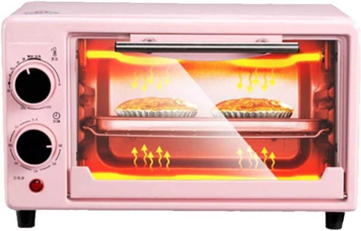Kleine oven Mini oven Thuis koken Dubbellaags braadpositie 10L Zwart
