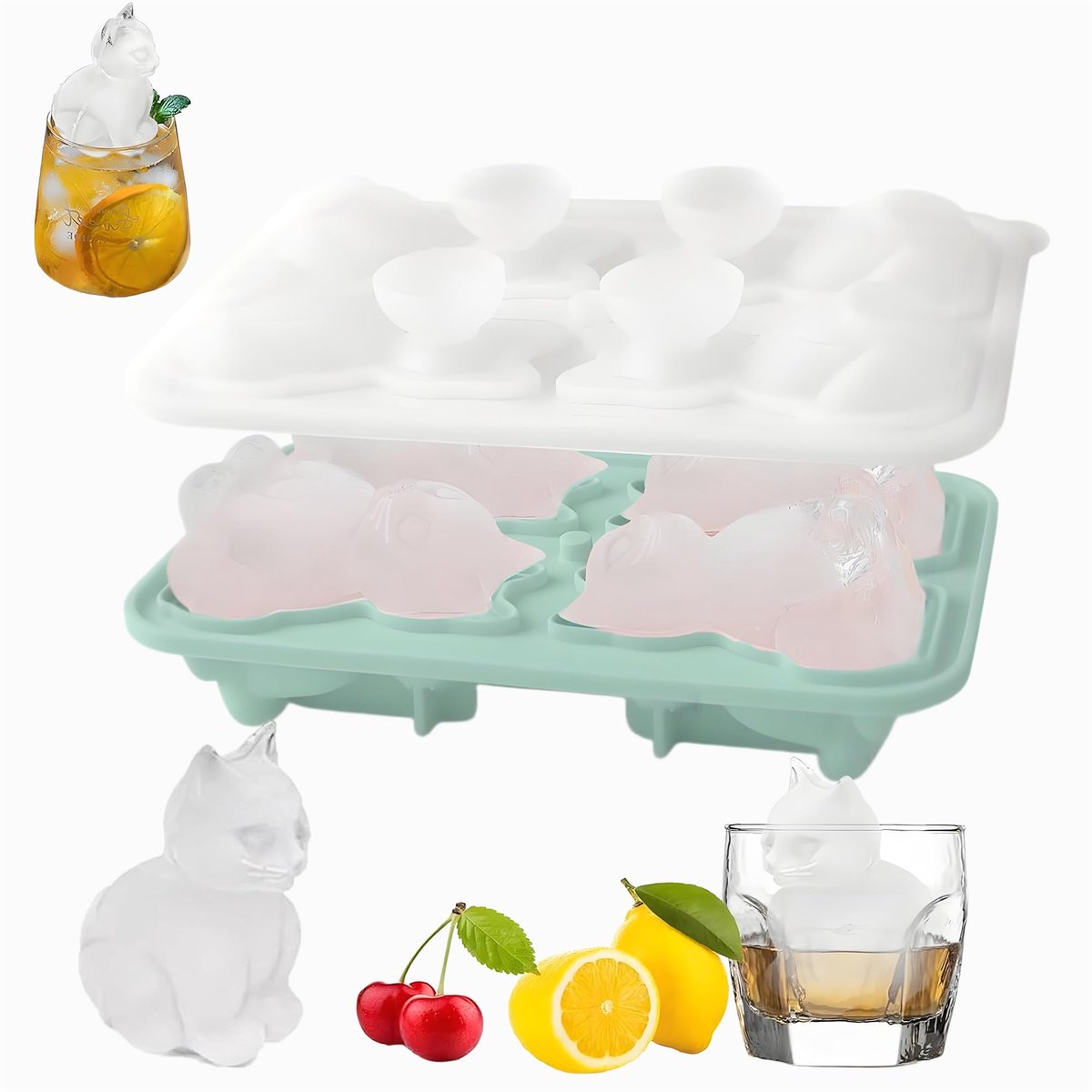 Dailygoods - Silicone IJsblokjesvorm voor Katten in Leuke Vorm