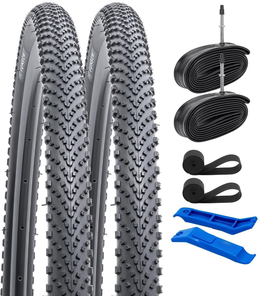 SnelShoppen - 2x YUNSCM 700x38C Fietsbanden en Binnenband - Punctiebestendig, Lichtgewicht, Geschikt voor Gravel, 60TPI Nylon, ETRTO 40-622