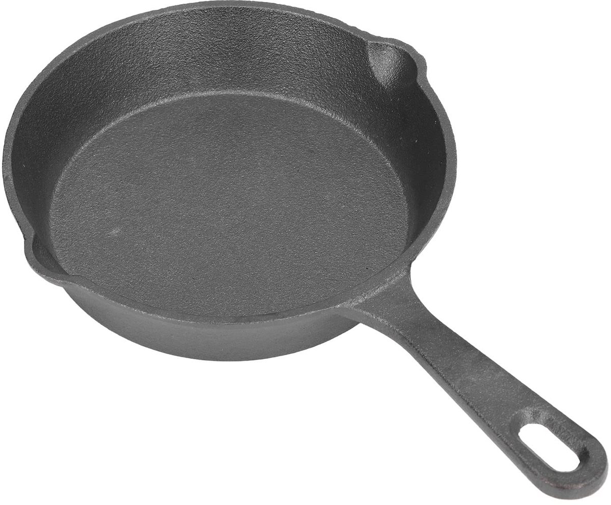 SnelShoppen - 14CM Gietijzeren Mini-Koekepan met Anti-Aanbaklaag, Plat voor Gas- en Inductiekookplaten - Ideaal voor Omeletten en Pannenkoeken met Eén