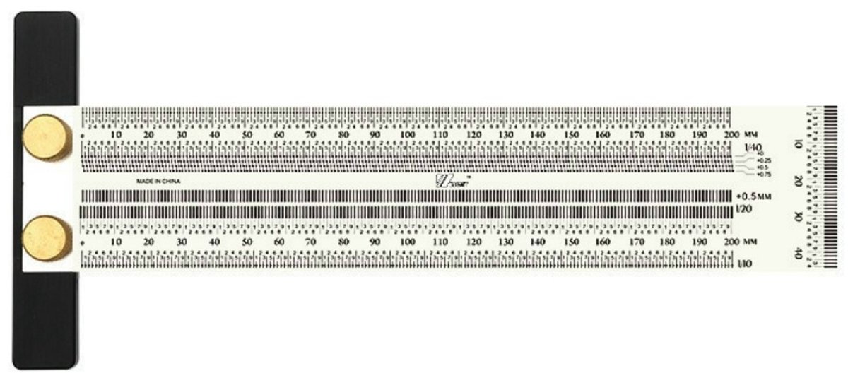 longziming -T-Liniaal 200 mm - Precisie Markeerliniaal van Roestvrij Staal - T-Square Meetliniaal met Mechanisch Potlood - Voor Houtbewerking, Metaalbewerking en Precisie Markeringen - 1 Stuk