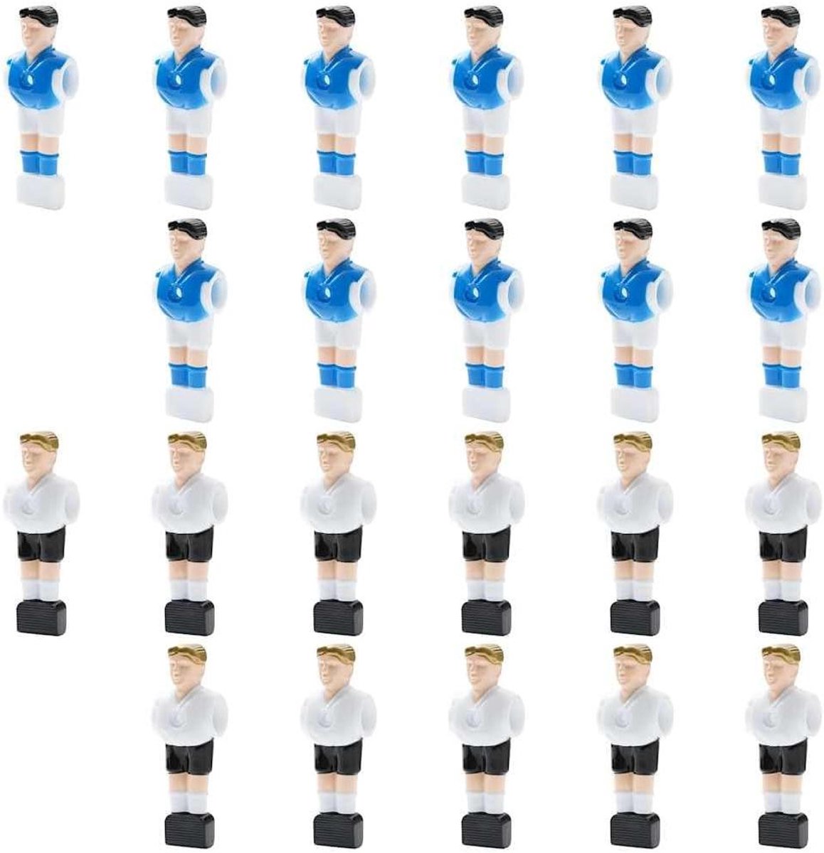 Tafelvoetbalspelers - Voetbalmannetjes - Thuiswedstrijden organiseren - Perfecte vervanging - 159 mm stang - Wit en blauw