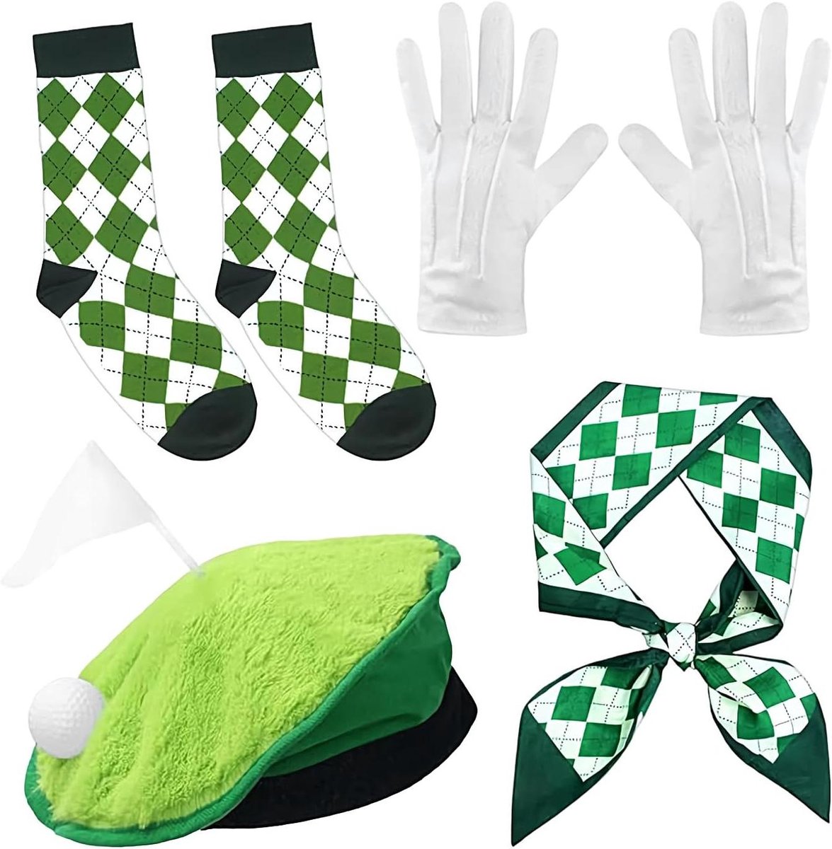 Grappige Golf Hoed - Feestartikel Golf - Themafeest - Lichtgewicht - 30x30cm - Wit