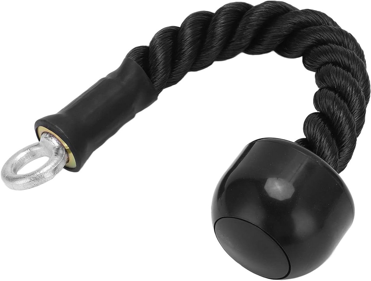 Triceps Touw - Fitness Touw - Kracht Training - Anti Slip Rubber - 36 x 12 x 6 cm - Zwart