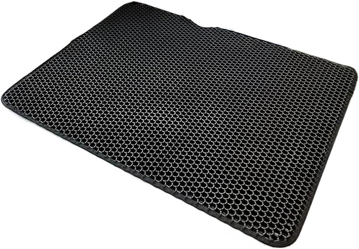 Kattenbakmat - Huisdier Toilet Mat - Huis Schoonhouden - Dubbellaags Ontwerp - 40 x 50 cm - Zwart