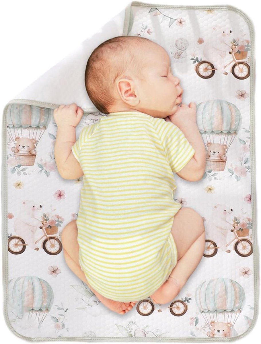 Aankleedkussen Baby - Verschoningsmat Onderlegger - Babyverzorging - Ademend Vochtcontrolesysteem - 70 x 50 cm - Wit