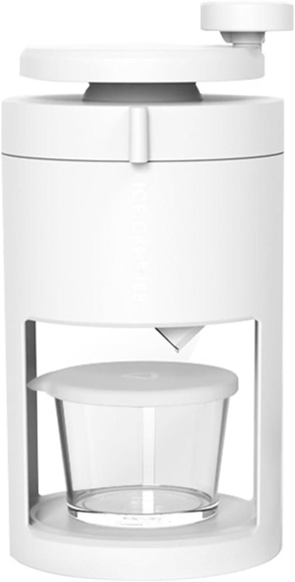 Handmatige IJsmachine Sneeuwkegel Maker Slushie Zelf IJs Maken Roestvrijstalen Messen 27 cm hoog Wit