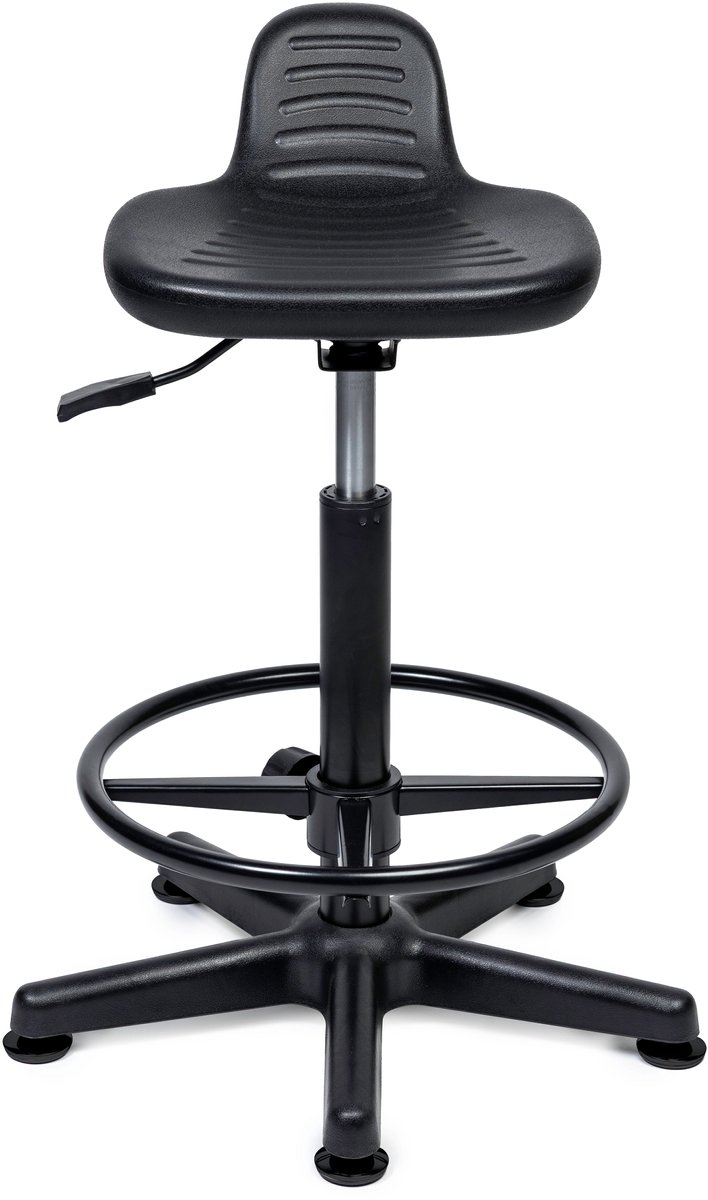 Ergonomische Kassakruk Zwart Hoog (55-76cm) / met Voetsteun / Chrome uitvoering