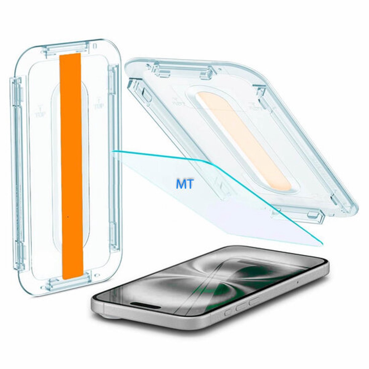 iPhone 14 Pro Max glass premium - screenprotector met Montage frame + Gratis MagSafe Liquid Silicone Hoesje voor iPhone