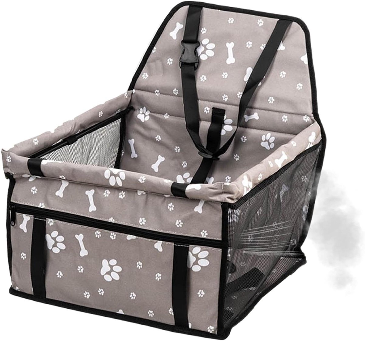 Honden autostoel - Reisbed hond - Veilig reizen - Antislip onderkant - 40 x 35 x 25 cm - Grijs