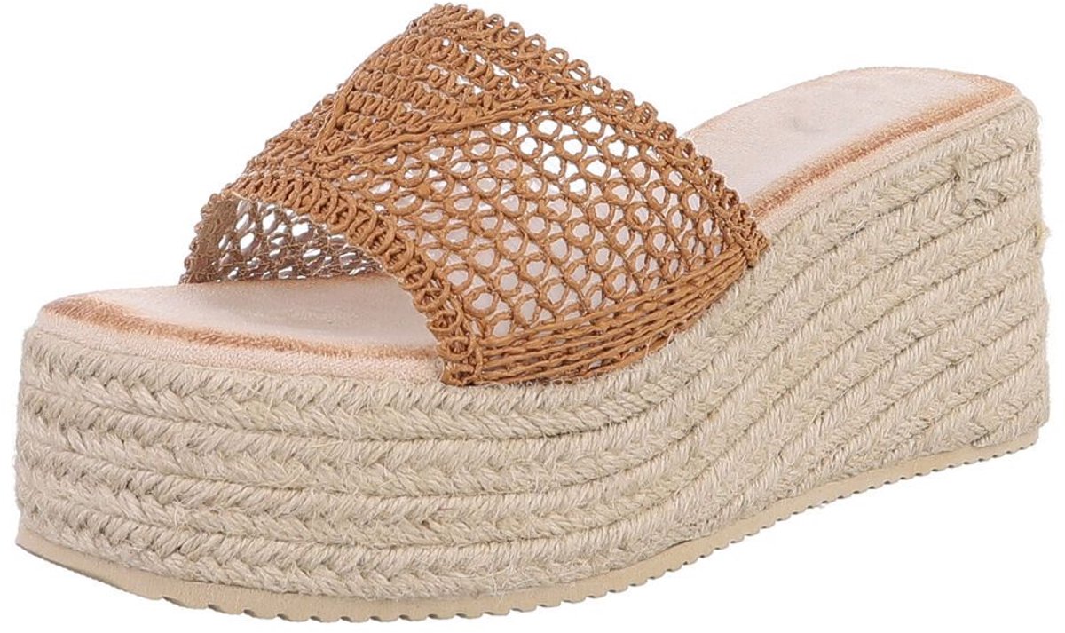 Dames slipper met plateauzool - casual zomer Mt:36