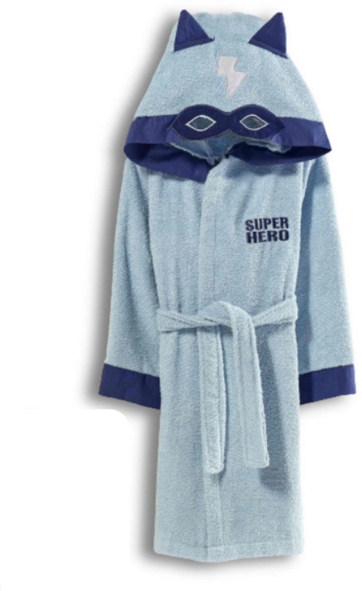 SnelShoppen - Badjas Kind Jongen Badstof, Superzacht Turkse Katoen, Met Capuchon, Absorberend, Comfortabel, Dikke Kinderbadjas voor Kinderen, Superhel