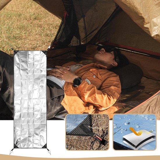 Kampeer Mat - Slaapmat Schuimfolie - Outdoor Kamperen - Dubbelzijdig Waterdicht - 70 x 200 cm - Zilver — afbeelding 4