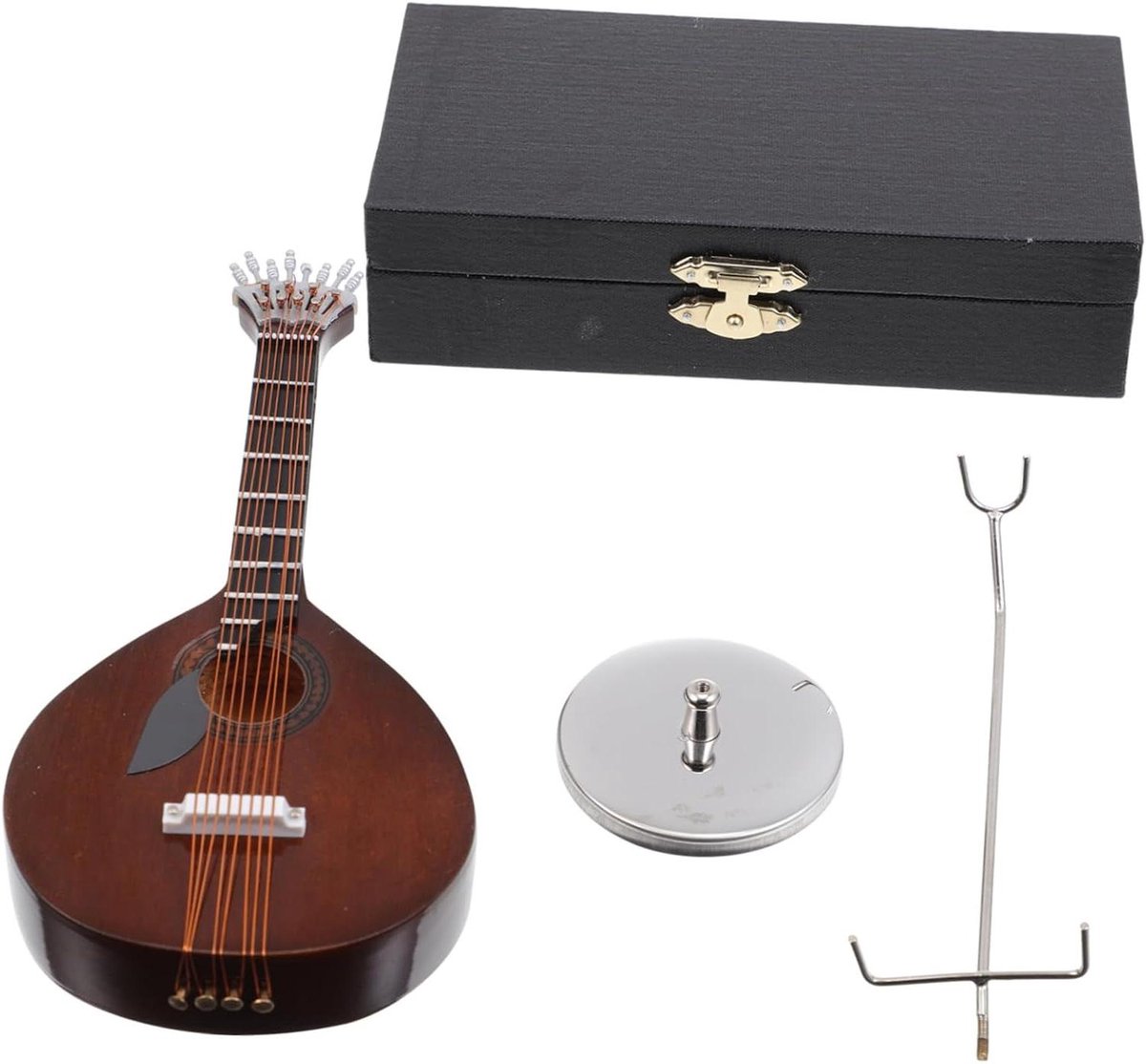 Mini Gitaar Decoratie - Speelgoed Gitaar Ornament - Bureau Decoratie - Realistisch Model - 14x5.5x2CM - Koffie