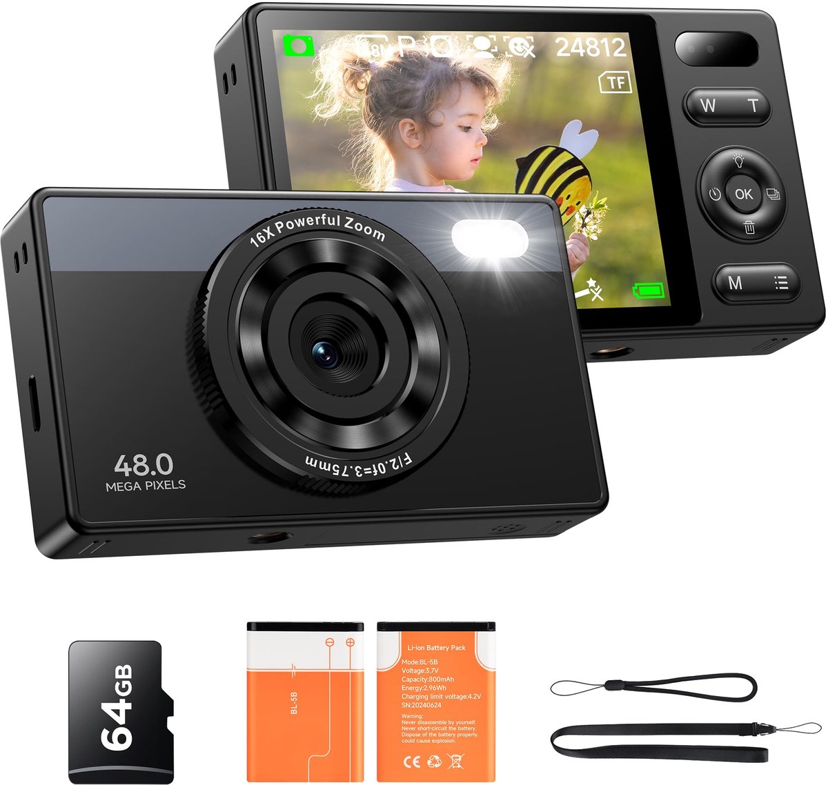 N.lux - Digitale camera / 64 GB / Kindercamera / Video camera / Filters / Multifunctioneel / Vlog camera