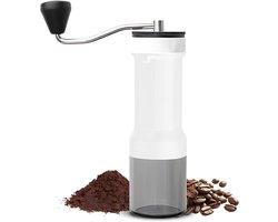 Handmatige Koffiemolen - Bonenmolen Handslinger - Verse Koffie Zetten - 40 Niveaus Verstelbaar - 202 mm - Wit