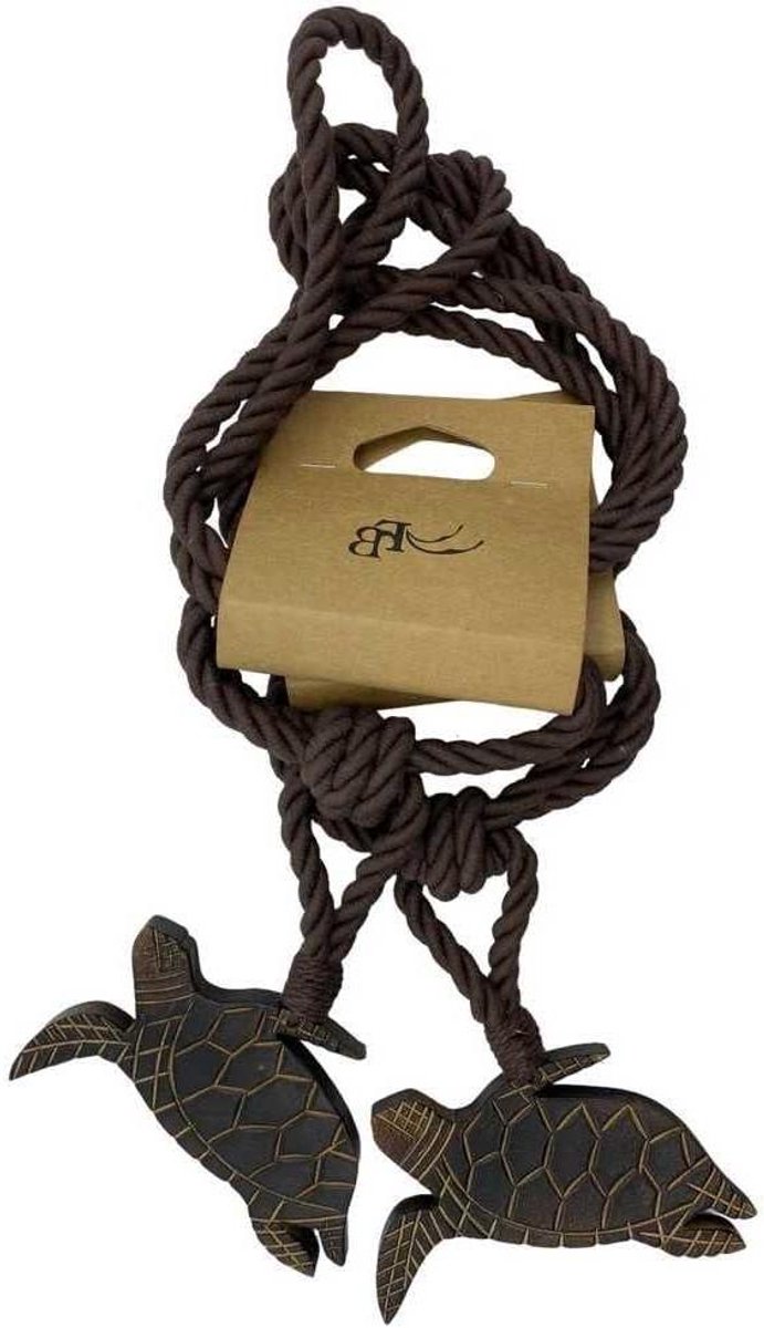 Embrasse koord - Gordijnkoorden - Gordijnen Versieren - Schildpad Houtanker - 45 cm - Donkerbruin