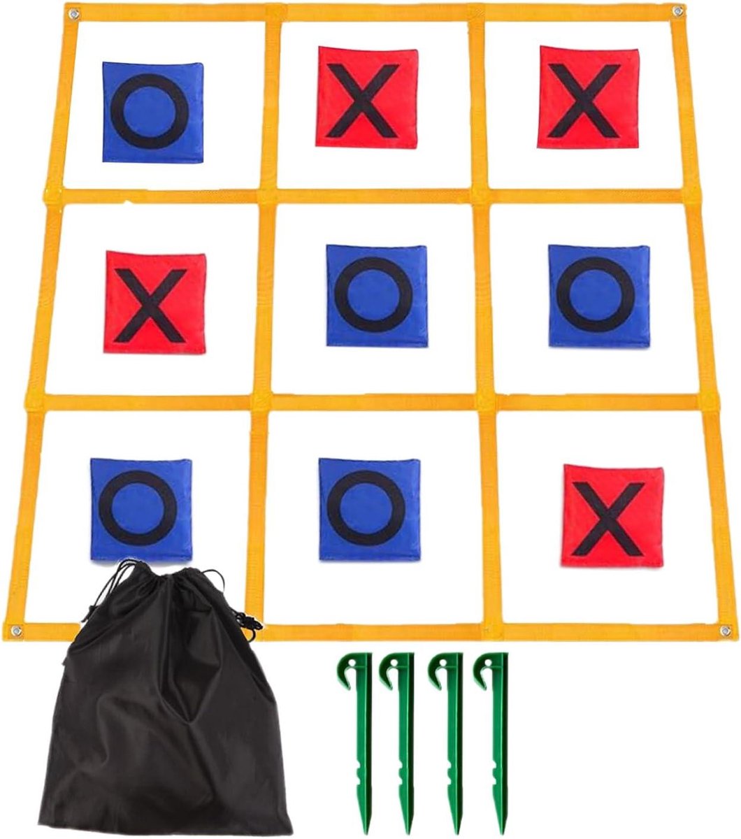 Zakwerpspel - Werpspel met zakjes - Interactief groepsplezier - Ruimtebesparend ontwerp - 120 x 120 cm - Geel