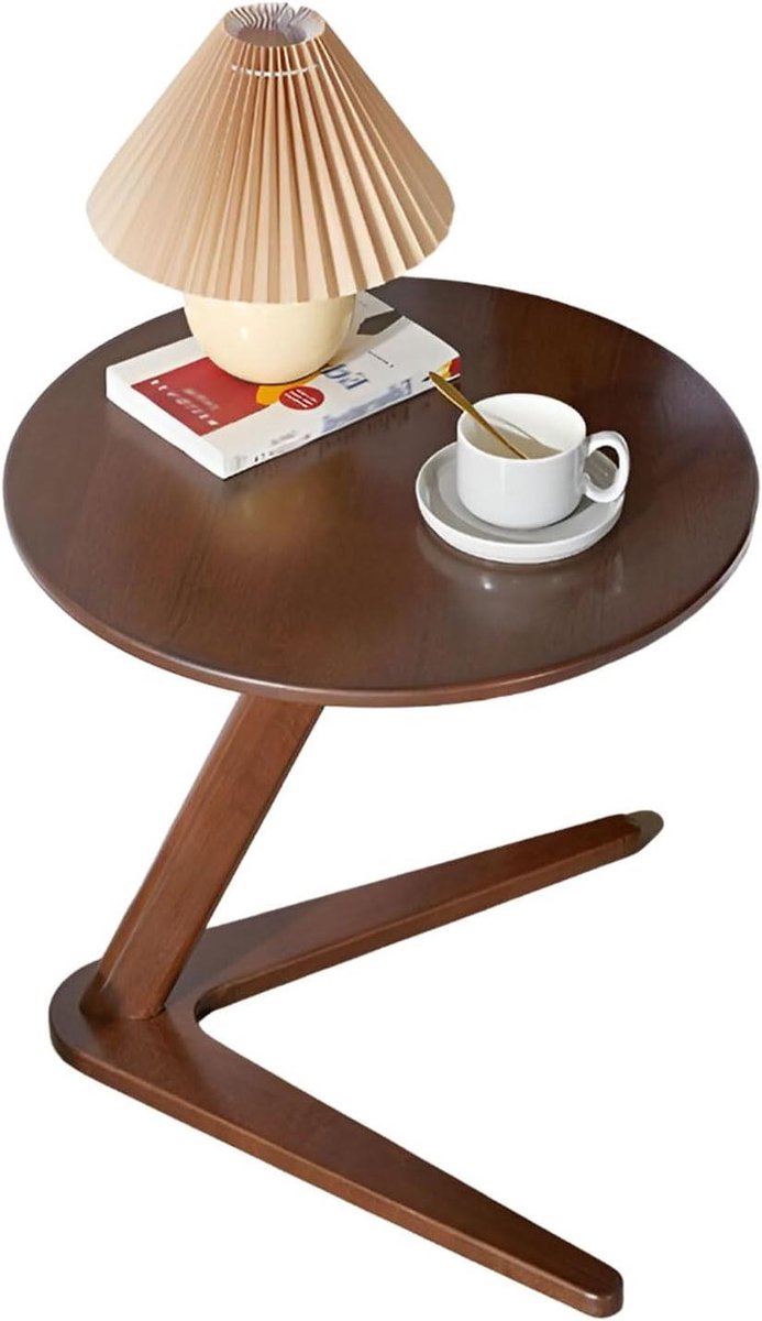 Bijzettafel Hout - Kleine Tafel - Dranken Plaatsen - Massief Houten Structuur - 50 x 51 x 49 cm - Bruin