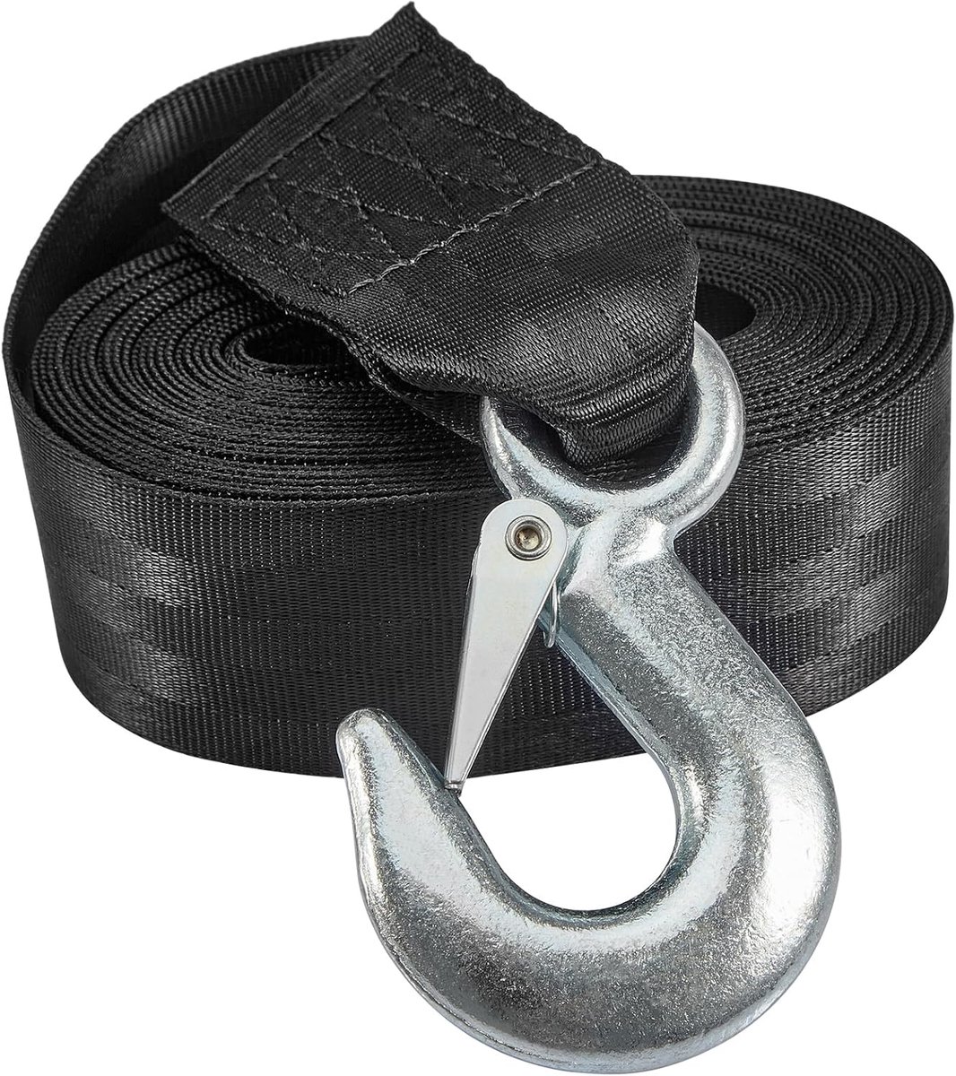 Thijox - Heavy Duty Sleeptouw voor Marine Boot Trailer - 2" x 50 voet Sleepband met Haak - 3200LBS Werkgewicht voor Vrachtwagens, Auto's en Boten