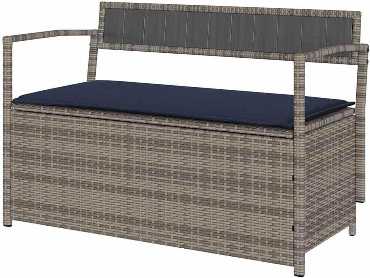 Tuinbank met opbergruimte - Buitenbank lounge - Genieten van de tuin - Geïntegreerde gasveer - 1115 cm breed - Zwart